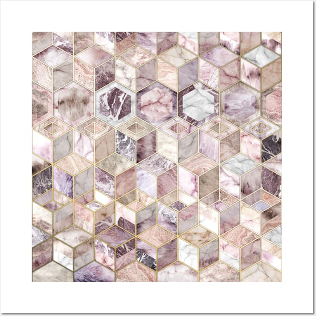 Blush Quartz Honeycomb Wall Art by micklyn